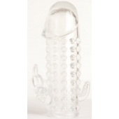 Гелевая прозрачная насадка с 2 отростками - 13 см. - Toyfa Basic - в Екатеринбурге купить с доставкой