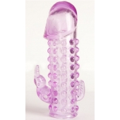 Закрытая фиолетовая насадка с 2 отростками - 13 см. - Toyfa Basic - в Екатеринбурге купить с доставкой