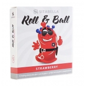 Стимулирующий презерватив-насадка Roll   Ball Strawberry - Sitabella - купить с доставкой в Екатеринбурге