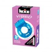 Голубое эрекционное виброкольцо Luxe VIBRO  Кошмар русалки  + презерватив - Luxe - в Екатеринбурге купить с доставкой