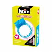 Голубое эрекционное виброкольцо Luxe VIBRO  Райская птица  + презерватив - Luxe - в Екатеринбурге купить с доставкой