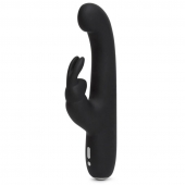 Чёрный вибратор Slimline G-Spot Rechargeable Rabbit Vibrator - 24,1 см. - Happy Rabbit