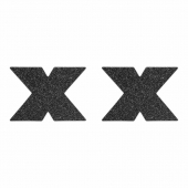 Черные крестообразные пэстисы FLASH CROSS PASTIES - Bijoux Indiscrets купить с доставкой