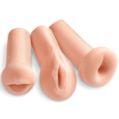 Комплект из 3 мастурбаторов All 3 Holes: вагина, анус, ротик - Pipedream - в Екатеринбурге купить с доставкой