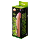 Телесная изогнутая насадка на Harness с коннектором GREEN LINE - 18 см. - LOVETOY (А-Полимер) - купить с доставкой в Екатеринбурге
