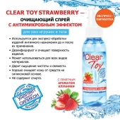 Очищающий спрей для игрушек CLEAR TOY Strawberry - 100 мл. - Биоритм - купить с доставкой в Екатеринбурге