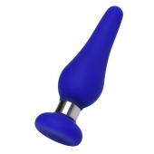 Синяя силиконовая анальная втулка с ограничителем - 10 см. - ToyFa в Екатеринбурге Синяя силиконовая анальная втулка с ограничителем - 10 см. - ToyFa