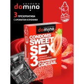 Презервативы для орального секса DOMINO Sweet Sex с ароматом клубничного коктейля  - 3 шт. - Domino - купить с доставкой в Екатеринбурге