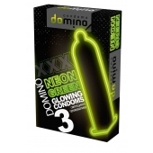 Презервативы DOMINO Neon Green со светящимся в темноте кончиком - 3 шт. - Domino - купить с доставкой в Екатеринбурге