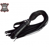 Черная плеть  Ковбой  с ручкой-фаллосом - 55 см. - Sitabella - купить с доставкой в Екатеринбурге