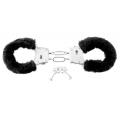 Меховые чёрные наручники Beginner s Furry Cuffs - Pipedream - купить с доставкой в Екатеринбурге