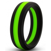 Черно-зеленое эрекционное кольцо Silicone Go Pro Cock Ring - Blush Novelties - в Екатеринбурге купить с доставкой