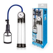 Прозрачная вакуумная помпа Sex Expert с манометром - Sex Expert - в Екатеринбурге купить с доставкой