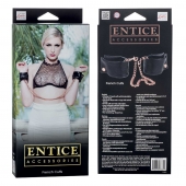 Черные мягкие наручники Entice French Cuffs с цепью - California Exotic Novelties - купить с доставкой в Екатеринбурге