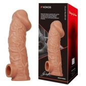 Телесная насадка на фаллос с отверстием для мошонки EXTREME SLEEVE - 17,6 см. - KOKOS - в Екатеринбурге купить с доставкой