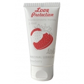 Лубрикант на водной основе с ароматом малины Love Protection Strawberry - 50 мл. - Lola Games - купить с доставкой в Екатеринбурге