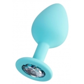 Мятная анальная втулка Brilliant с прозрачным кристаллом - 8 см. - ToyFa - купить с доставкой в Екатеринбурге Мятная анальная втулка Brilliant с прозрачным кристаллом - 8 см. - ToyFa - купить с доставкой в Екатеринбурге