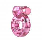 Розовое эрекционное кольцо с вибрацией Pink Bear - Baile - в Екатеринбурге купить с доставкой