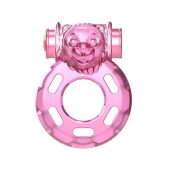 Розовое эрекционное кольцо с вибрацией Pink Bear - Baile - в Екатеринбурге купить с доставкой