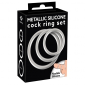 Набор из 3 эрекционных колец под металл Metallic Silicone Cock Ring Set - Orion - в Екатеринбурге купить с доставкой