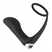Черное эрекционное кольцо с анальной вибропробкой Vibrating Ring   Plug - Orion - в Екатеринбурге купить с доставкой
