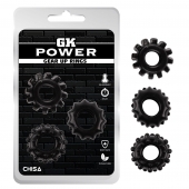 Набор из 3 черных эрекционных колец Gear Up Rings - Chisa - в Екатеринбурге купить с доставкой