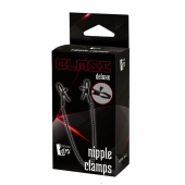 Черные зажимы на соски на цепочке BLAZE DELUXE NIPPLE CLAMPS - Dream Toys - купить с доставкой в Екатеринбурге