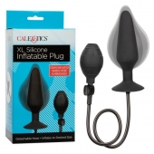 Черная расширяющаяся анальная пробка XL Silicone Inflatable Plug - 16 см. - California Exotic Novelties