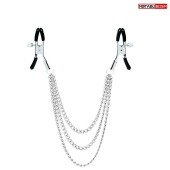 Оригинальные зажимы на соски с тройной цепочкой - Notabu - купить с доставкой в Екатеринбурге