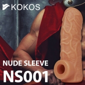 Телесная открытая насадка-реалистик с подхватом мошонки Nude Sleeve L - 14 см. - KOKOS - в Екатеринбурге купить с доставкой