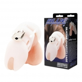 Белая клетка целомудрия Silicone Chastity Cage - BlueLine - купить с доставкой в Екатеринбурге