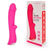 Ярко-розовый вибромассажер 5  Silicone Wild Passion - 19,1 см. - Erokay