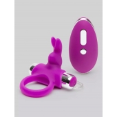 Лиловое виброкольцо с пультом ДУ Remote Control Cock Ring - Happy Rabbit - в Екатеринбурге купить с доставкой