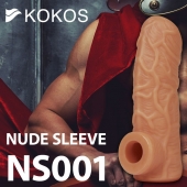 Телесная открытая насадка-реалистик с подхватом мошонки Nude Sleeve S - 10 см. - KOKOS - в Екатеринбурге купить с доставкой