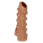 Телесная насадка с бугорками и открытой головкой Nude Sleeve S - 10 см. - KOKOS - в Екатеринбурге купить с доставкой
