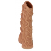 Телесная насадка с венками и открытой головкой Nude Sleeve S - 10 см. - KOKOS - в Екатеринбурге купить с доставкой