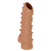 Телесная насадка с шипами и открытой головкой Nude Sleeve S - 10 см. - KOKOS - в Екатеринбурге купить с доставкой