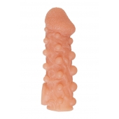 Телесная закрытая насадка с шариками Cock Sleeve Size M - 15,6 см. - KOKOS - в Екатеринбурге купить с доставкой