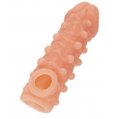 Телесная закрытая насадка с шариками Cock Sleeve Size M - 15,6 см. - KOKOS - в Екатеринбурге купить с доставкой