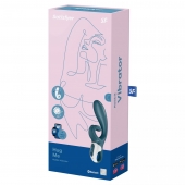 Темно-бирюзовый вибратор-кролик Hug Me - 21,2 см. - Satisfyer