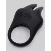 Черное эрекционное виброкольцо Sensation Rechargeable Vibrating Rabbit Love Ring - Fifty Shades of Grey - в Екатеринбурге купить с доставкой