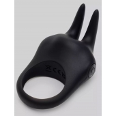 Черное эрекционное виброкольцо Sensation Rechargeable Vibrating Rabbit Love Ring - Fifty Shades of Grey - в Екатеринбурге купить с доставкой
