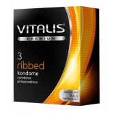 Ребристые презервативы VITALIS PREMIUM ribbed - 3 шт. - Vitalis - купить с доставкой в Екатеринбурге