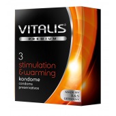 Презервативы VITALIS PREMIUM stimulation   warming с согревающим эффектом - 3 шт. - Vitalis - купить с доставкой в Екатеринбурге