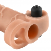 Телесная вибронасадка с кольцом Vibrating Real Feel 2 Extension - 16 см. - Pipedream - в Екатеринбурге купить с доставкой