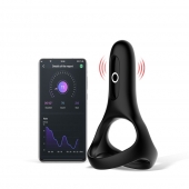 Черное виброкольцо Magic Motion Rise с подхватом мошонки - Magic Motion - в Екатеринбурге купить с доставкой