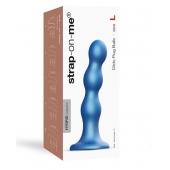 Голубая насадка Strap-On-Me Dildo Plug Balls size L - Strap-on-me - купить с доставкой в Екатеринбурге