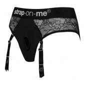 Черные трусики для насадок Diva Lingerie Harness - size M - Strap-on-me - купить с доставкой в Екатеринбурге