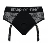 Черные трусики для насадок Diva Lingerie Harness - size M - Strap-on-me - купить с доставкой в Екатеринбурге