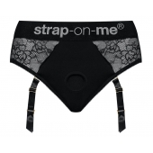 Черные трусики для насадок Diva Lingerie Harness - size L - Strap-on-me - купить с доставкой в Екатеринбурге